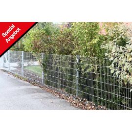 Gitterzaun Zaunset - verzinkt, 10 m, Höhe: 123 cm, Doppelstabmatten 6/5/6 Josef Steiner Gartenzaun Komplettset