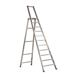 Alu-Stufen Stehleiter Mod. PL - Stufenanzahl: 11, Gesamthöhe mit Bügel: 3,21 m