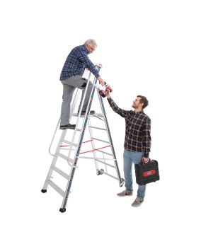 Euro-Profi Alu Podestleiter mit großem Standpodest Mod. S326